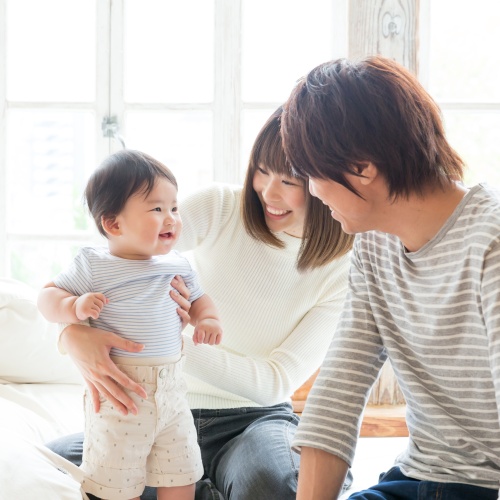 Portrait Of Young Asian Family Lifestyle Image